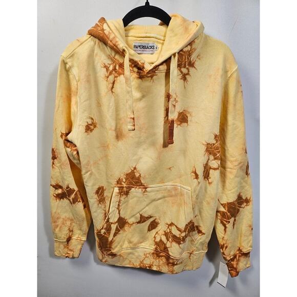 Original Paperbacks Unisex Yellow Tie Dye Hoodie Oversize Size S NWT - Picture 2 of 15